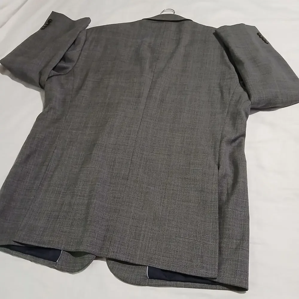 Jos.A.Bank Brrr Comfort blazer 48L Slate Grey Wool Tailored-Fit Plaid Classic